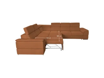 Detail produktu KONDELA Segoria Lux L/P rohová sedačka s rozkladom terakota