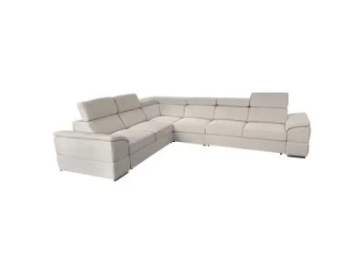 KONDELA Segoria Lux L/P rohová sedačka s rozkladom smotanová