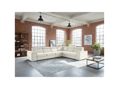 KONDELA Segoria Lux L/P rohová sedačka s rozkladom krémová