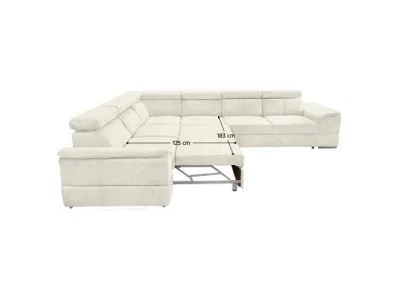 Detail produktu KONDELA Segoria Lux L/P rohová sedačka s rozkladom krémová