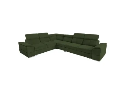 KONDELA Segoria Lux L/P rohová sedačka s rozkladom tmavozelená
