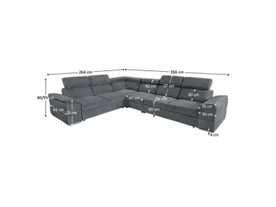 Detail produktu KONDELA Segoria Lux L/P rohová sedačka s rozkladom tmavosivá