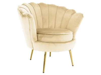 Detail produktu KONDELA Nobleo kreslo béžová (Velvet) / zlatá
