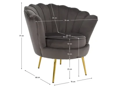 Detail produktu KONDELA Nobleo kreslo sivohnedá (Velvet) / zlatá