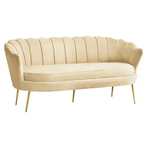 KONDELA Nobleo Typ 2 trojsedačka béžová (Velvet) / zlatá