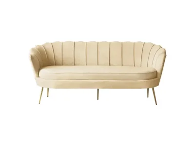 Detail produktu KONDELA Nobleo Typ 2 trojsedačka béžová (Velvet) / zlatá