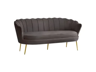 KONDELA Nobleo Typ 2 trojsedačka sivohnedá (Velvet) / zlatá