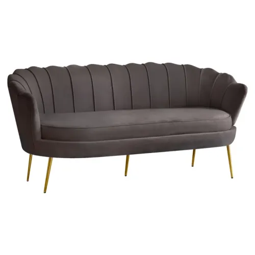 KONDELA Nobleo Typ 2 trojsedačka sivohnedá (Velvet) / zlatá