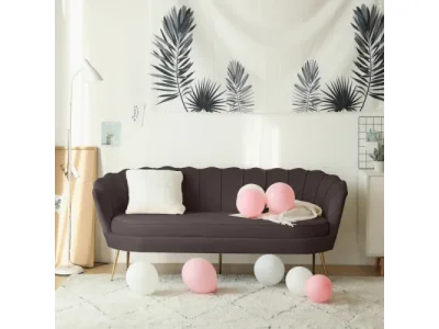 Detail produktu KONDELA Nobleo Typ 2 trojsedačka sivohnedá (Velvet) / zlatá