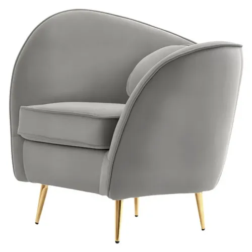 KONDELA Ezio kreslo sivá (Velvet) / zlatá