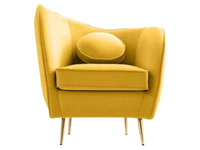 Detail produktu KONDELA Ezio kreslo žltá (Velvet) / zlatá