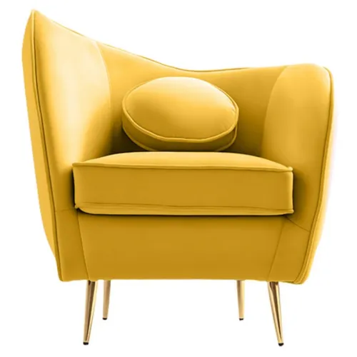 KONDELA Ezio kreslo žltá (Velvet) / zlatá