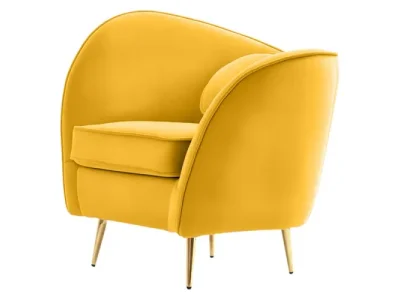 Detail produktu KONDELA Ezio kreslo žltá (Velvet) / zlatá