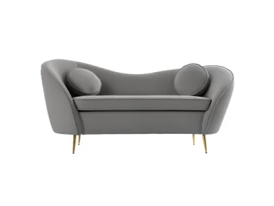 KONDELA Ezio Typ 2 dvojsedačka sivá (Velvet) / zlatá