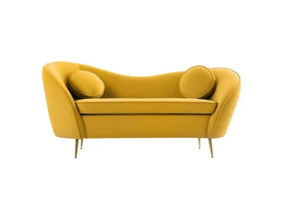 Detail produktu KONDELA Ezio Typ 2 dvojsedačka žltá (Velvet) / zlatá