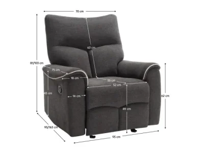 Detail produktu KONDELA Nader relaxačné kreslo tmavosivá / svetlosivá