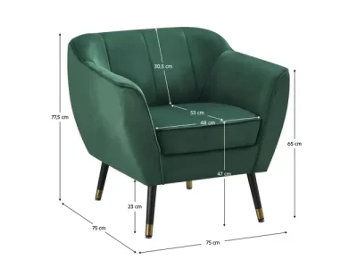 Detail produktu KONDELA Vioda dizajnové kreslo zelená (Velvet)