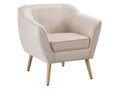 KONDELA Vioda dizajnové kreslo béžová (Velvet) / prírodná