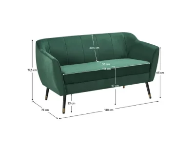 Detail produktu KONDELA Vioda dvojsedačka zelená