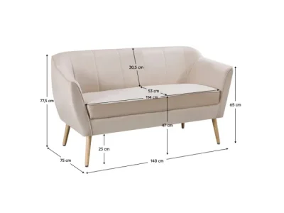 Detail produktu KONDELA Vioda dvojsedačka béžová / prírodná