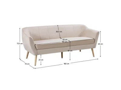 Detail produktu KONDELA Vioda trojsedačka béžová / prírodná