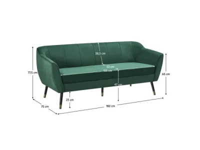 Detail produktu KONDELA Vioda trojsedačka zelená / čierna / zlatá