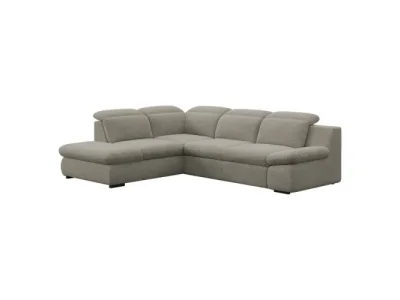 KONDELA Loreta Roh L rohová sedačka s rozkladom a úložným priestorom hnedosivá (taupe)