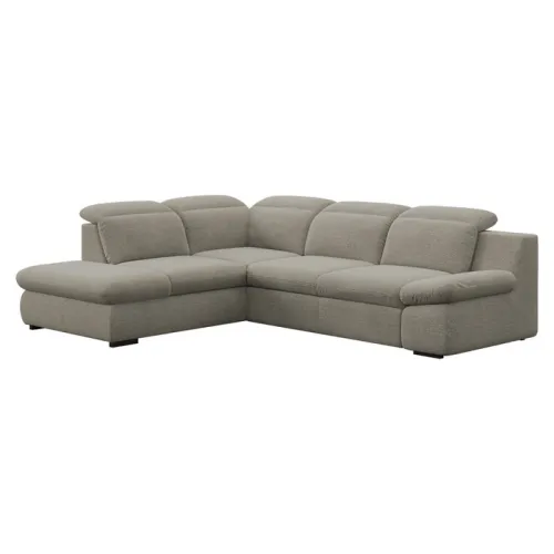 KONDELA Loreta Roh L rohová sedačka s rozkladom a úložným priestorom hnedosivá (taupe)