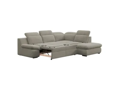 Detail produktu KONDELA Loreta Roh P rohová sedačka s rozkladom a úložným priestorom hnedosivá (taupe)