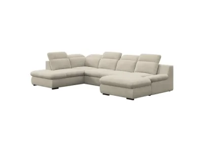 Detail produktu KONDELA Loreta Roh U L rohová sedačka u s rozkladom a úložným priestorom piesková