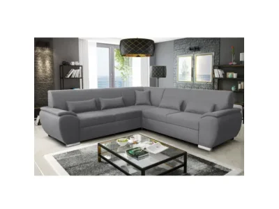 KONDELA Amila Roh P rohová sedačka s rozkladom a úložným priestorom svetlosivá