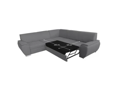 Detail produktu KONDELA Amila Roh L rohová sedačka s rozkladom a úložným priestorom svetlosivá