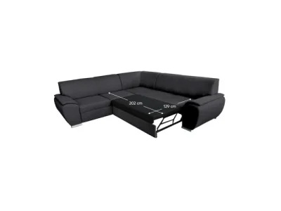Detail produktu KONDELA Amila Roh L rohová sedačka s rozkladom a úložným priestorom tmavosivá
