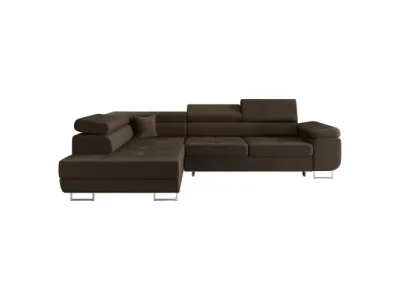Detail produktu KONDELA Anton Roh L rohová sedačka s rozkladom a úložným priestorom hnedá