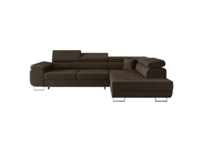 Detail produktu KONDELA Anton Roh P rohová sedačka s rozkladom a úložným priestorom hnedá