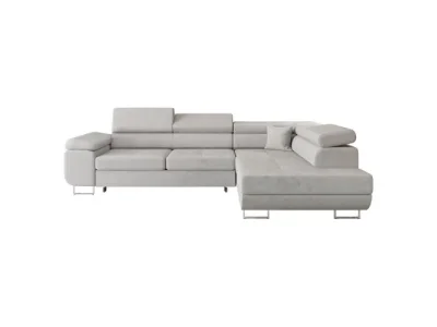 Detail produktu KONDELA Anton Roh P rohová sedačka s rozkladom a úložným priestorom svetlosivá