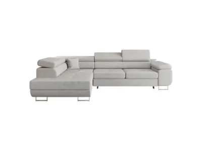 Detail produktu KONDELA Anton Roh L rohová sedačka s rozkladom a úložným priestorom svetlosivá