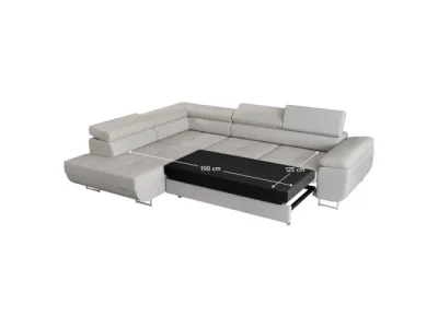 Detail produktu KONDELA Anton Roh L rohová sedačka s rozkladom a úložným priestorom svetlosivá