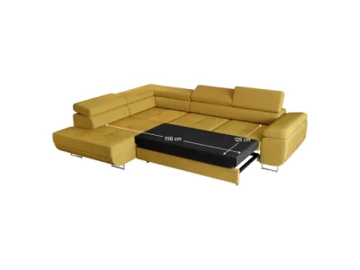 Detail produktu KONDELA Anton Roh L rohová sedačka s rozkladom a úložným priestorom žltá