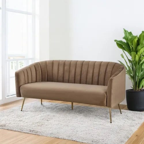 KONDELA Bagy trojsedačka hnedá / zlatá