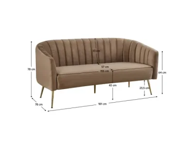 Detail produktu KONDELA Bagy trojsedačka hnedá / zlatá