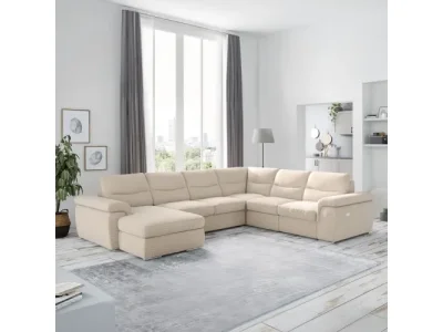 KONDELA Hella Roh U P rohová sedačka u s rozkladom béžová