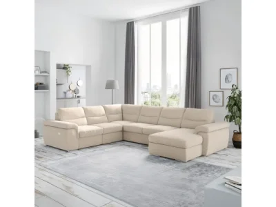 KONDELA Hella Roh U L rohová sedačka u s rozkladom béžová