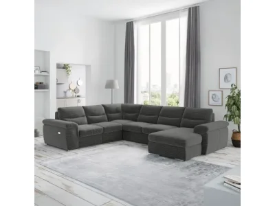 KONDELA Hella Roh U L rohová sedačka u s rozkladom grafit