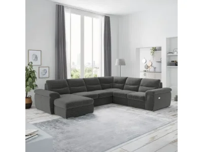 KONDELA Hella Roh U P rohová sedačka u s rozkladom grafit