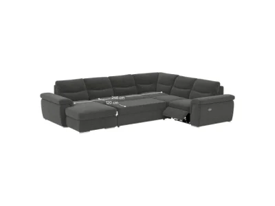 Detail produktu KONDELA Hella Roh U P rohová sedačka u s rozkladom grafit