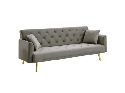 Detail produktu KONDELA Alisia rozkladacia pohovka sivohnedá (taupe) / gold chróm zlatý