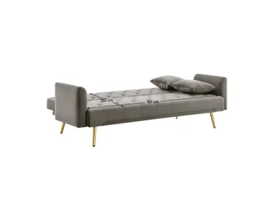 Detail produktu KONDELA Alisia rozkladacia pohovka sivohnedá (taupe) / gold chróm zlatý