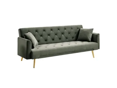 Detail produktu KONDELA Alisia rozkladacia pohovka tmavozelená / gold chróm zlatý