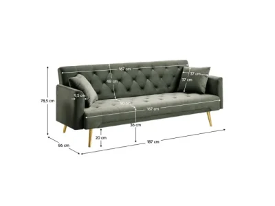 Detail produktu KONDELA Alisia rozkladacia pohovka tmavozelená / gold chróm zlatý